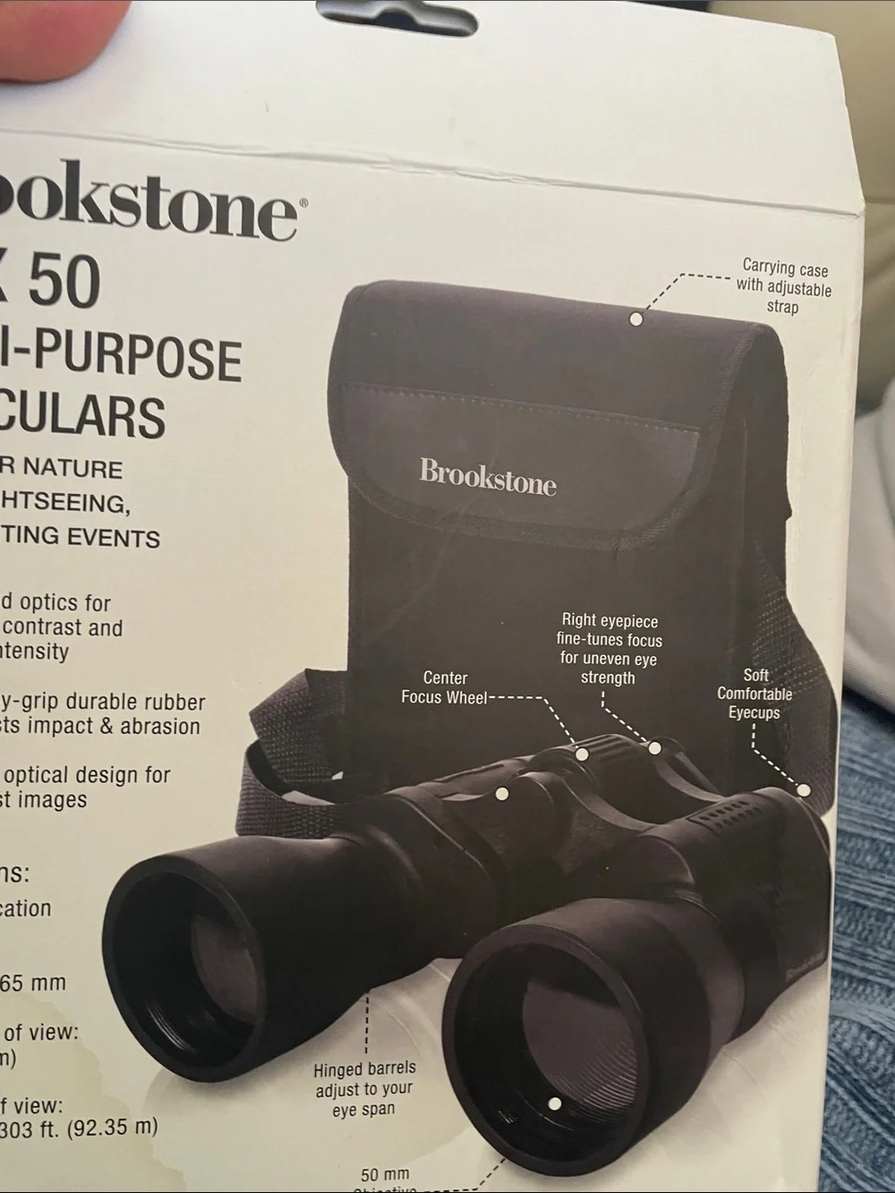 Brookstone Black 10x50 Multi-Purpose Binoculars
